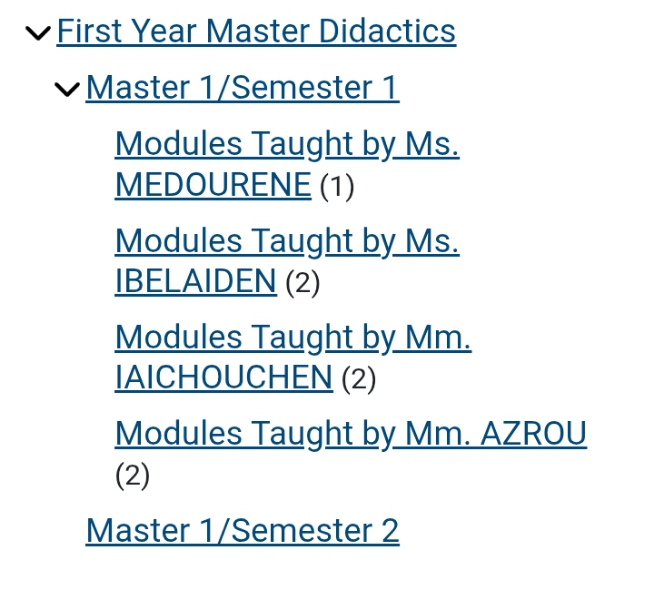 Courses Master Didactics 